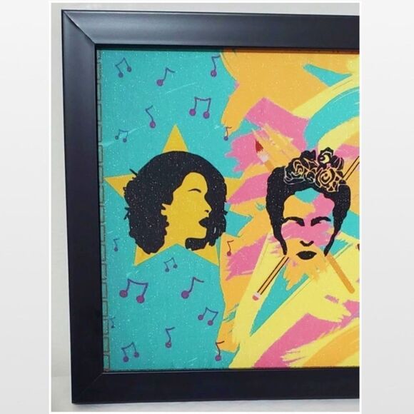 New Wall Art Picture Hispanic Females Bold Multi Colored Framed Women NWT - Picture 3 of 14